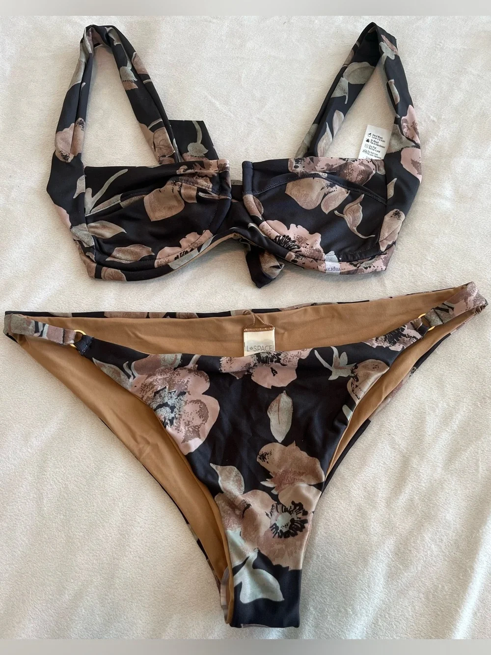 L*Space Bikini Set Camellia Top & Roxette Bitsy Bottom Medium/Large Resortwear